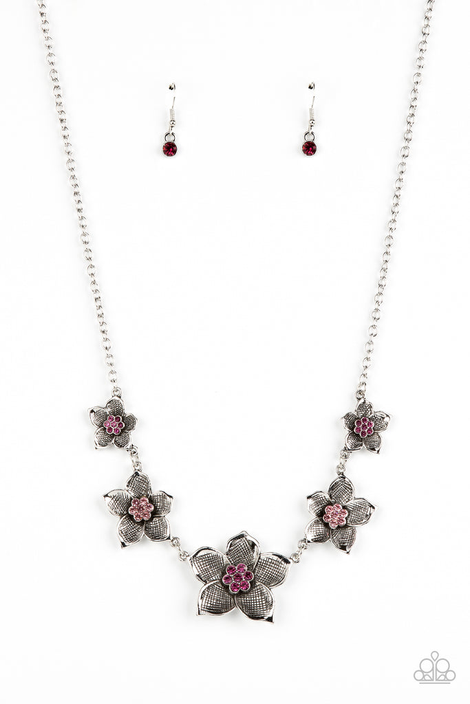 Wallflower Wonderland - Pink Necklace-Paparazzi