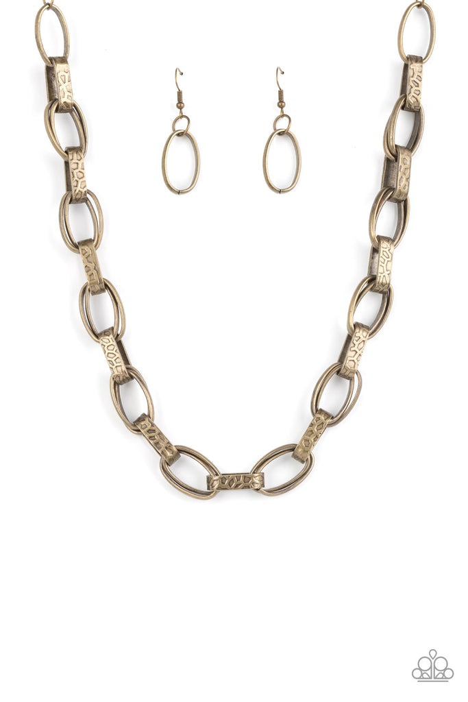 Motley In Motion - Brass Necklace-Paparazzi