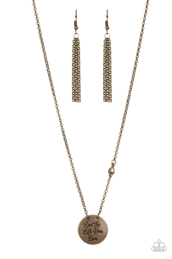 Live The Life You Love - Brass Necklace-Paparazzi