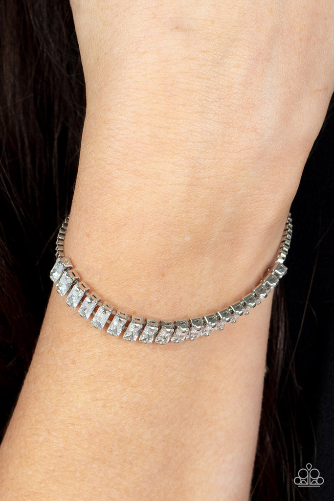 Glitz and Glimmer - White Bracelet-Paparazzi