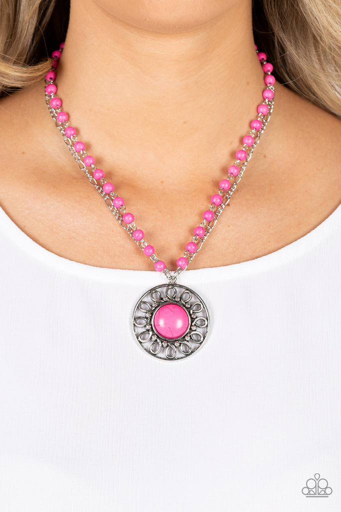 Sahara Suburb - Pink Paparazzi Necklace - The Sassy Sparkle