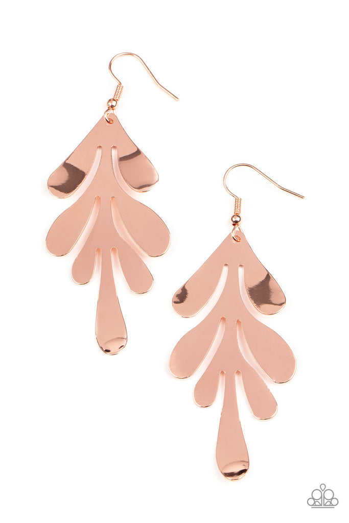 A FROND Farewell - Copper Earring-Paparazzi