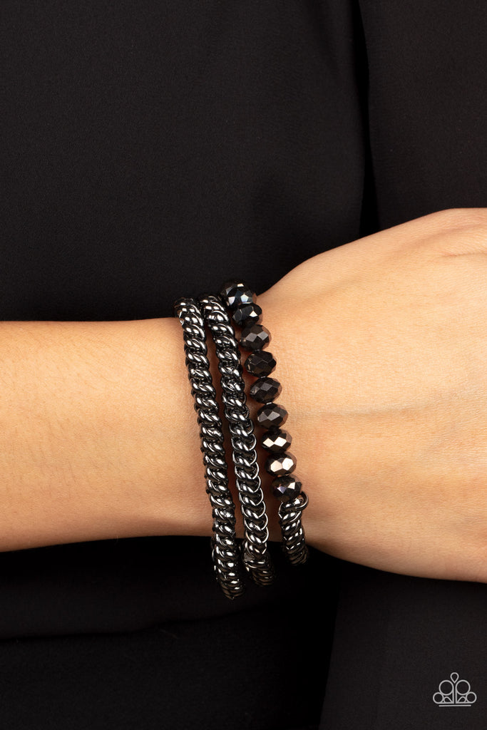 PRE ORDER Gutsy and Glitzy - Black Paparazzi Bracelet - The Sassy Sparkle