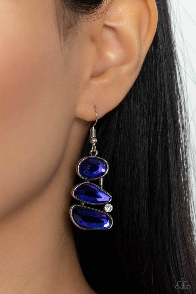 Gem Galaxy - Blue Earring-Paparazzi