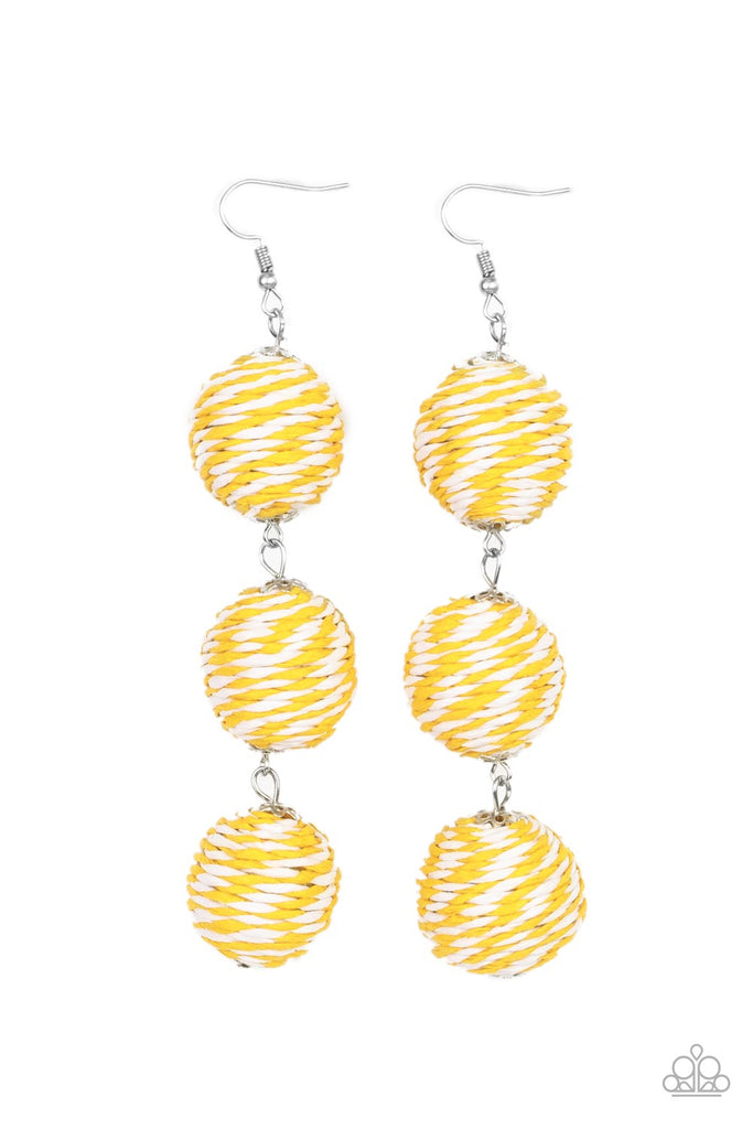 Laguna Lanterns - Yellow Earring-Paparazzi