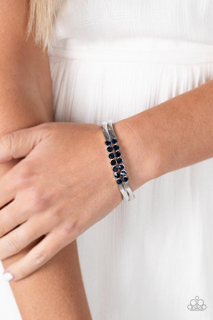 Doubled Down Dazzle - Blue Bracelet-Paparazzi