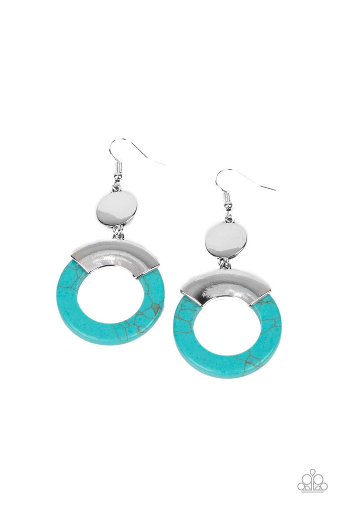 ENTRADA at Your Own Risk - Blue Stone Earring-Paparazzi