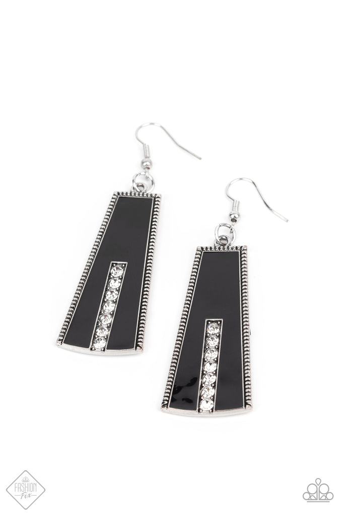 Demandingly Deco - Black Earring-Paparazzi