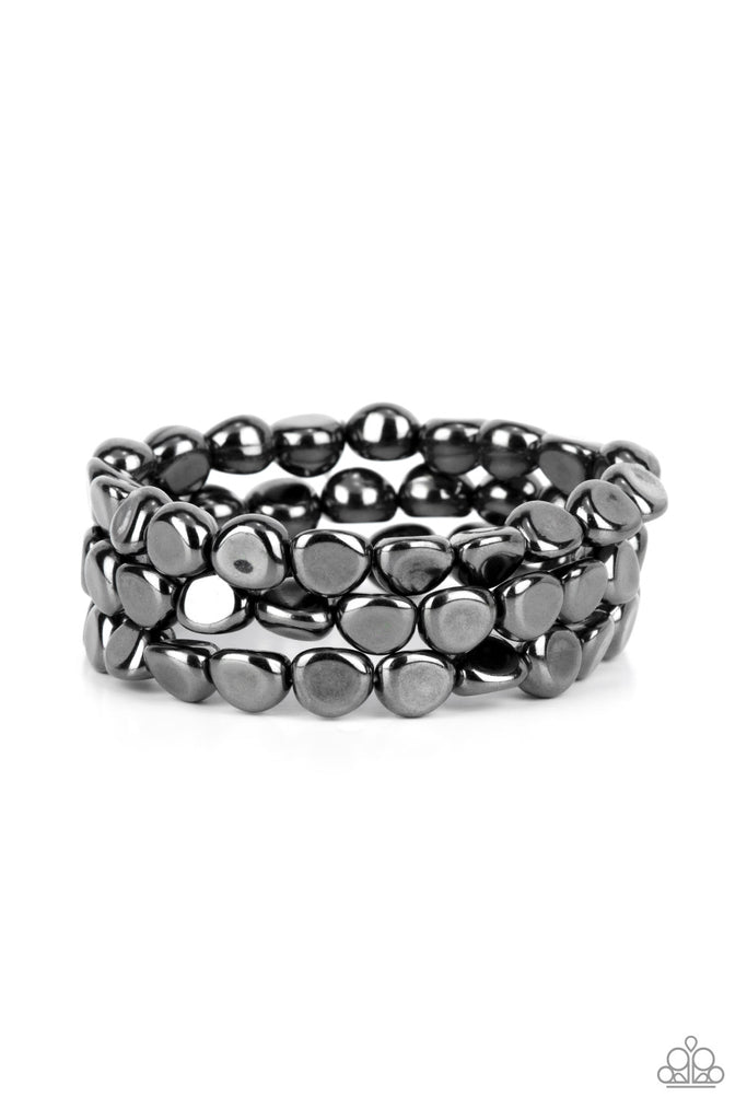 HAUTE Stone - Black Gunmetal Bracelet-Paparazzi