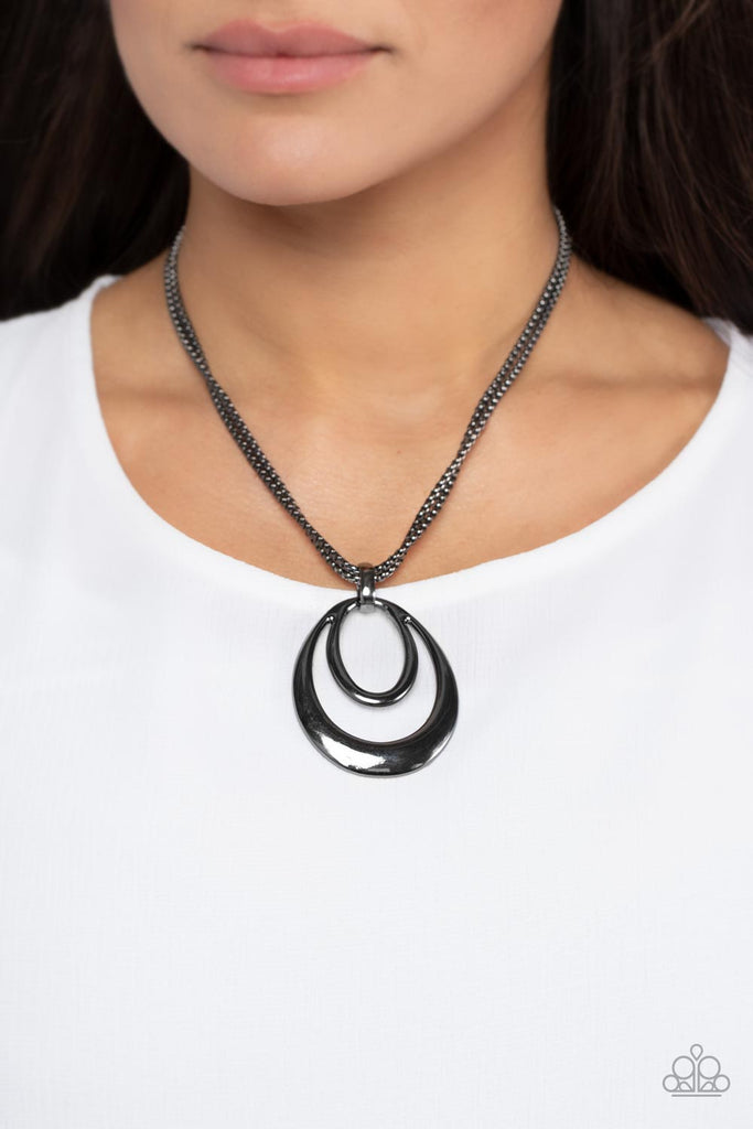 Suburban Storm - Black Gunmetal Necklace-Paparazzi