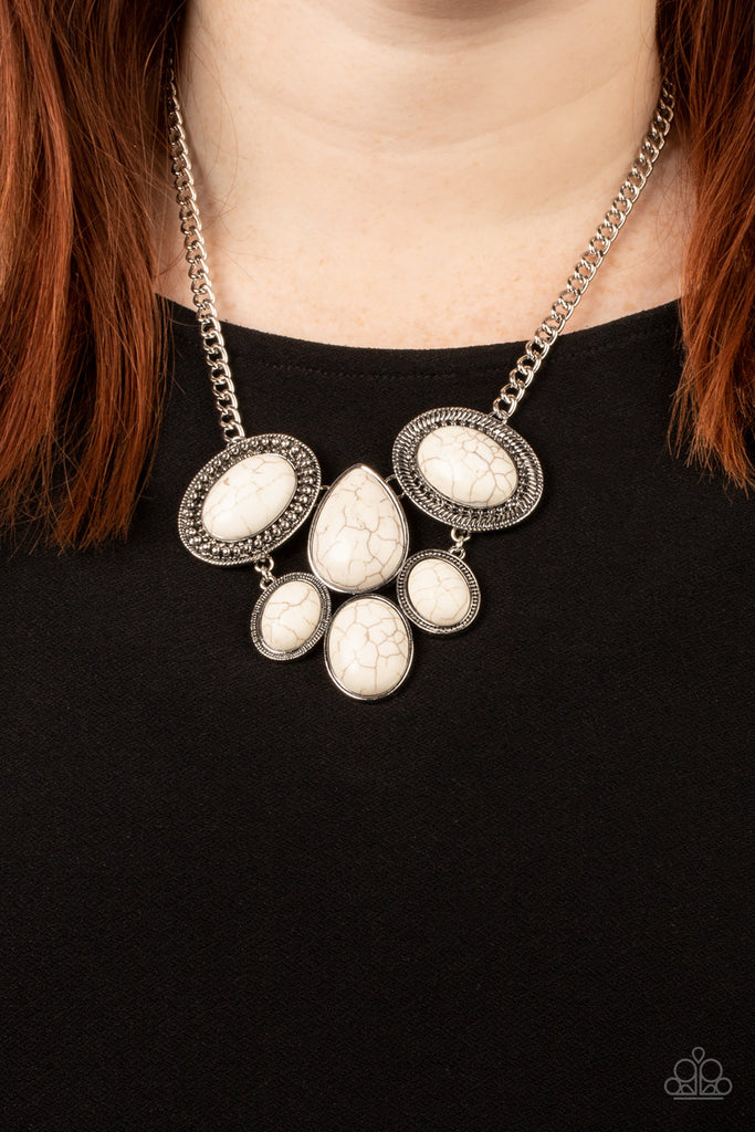 All-Natural Nostalgia - White Stone Necklace-Paparazzi