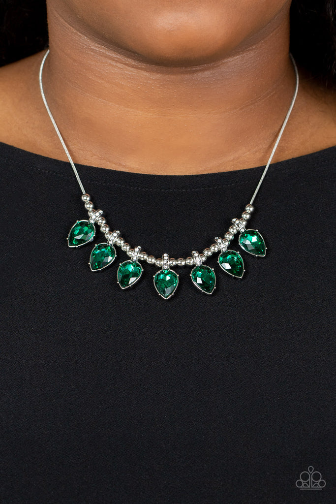 Crown Jewel Couture - Green Necklace-Paparazzi