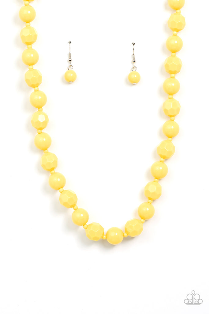 Popping Promenade - Yellow Necklace-Paparazzi