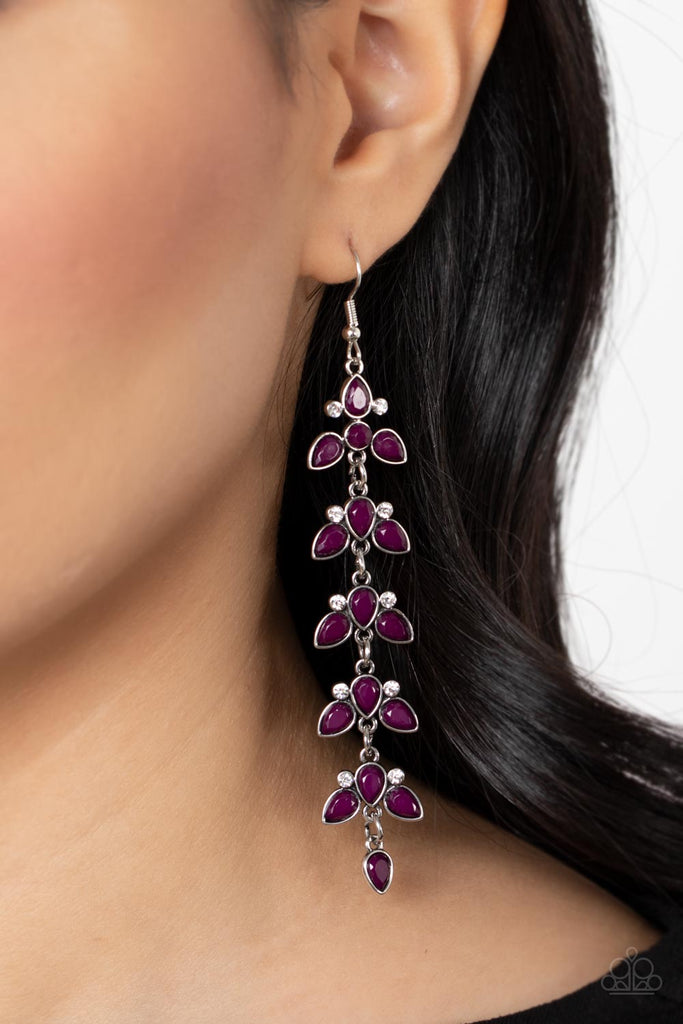 Fanciful Foliage - Purple Earring-Paparazzi