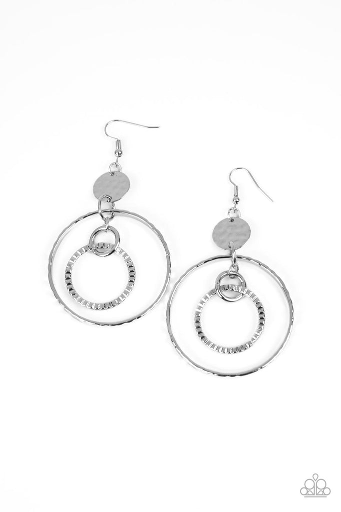 Mechanical Mecca - Silver Earring-Paparazzi