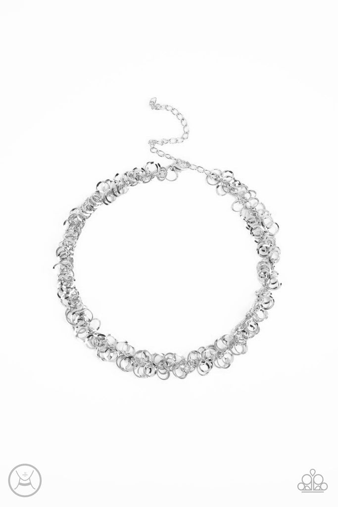 Cause a Commotion - Silver Choker Necklace-Paparazzi