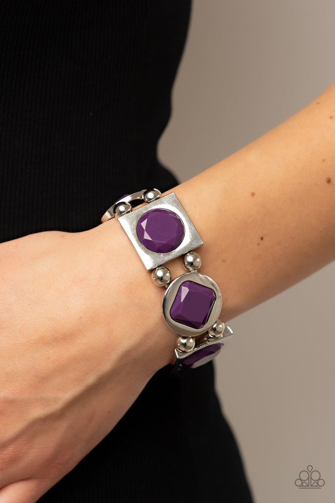 PRE ORDER Asymmetrical A-Lister - Purple Paparazzi Bracelet - The Sassy Sparkle