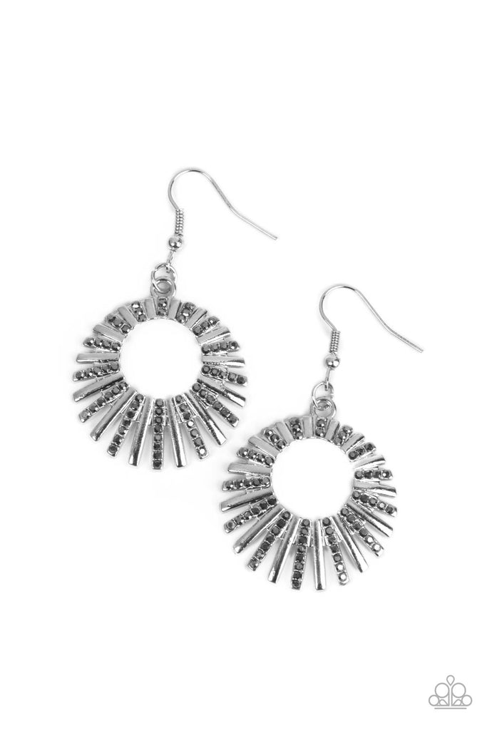 Rebel Resplendence - Silver Earring-Paparazzi