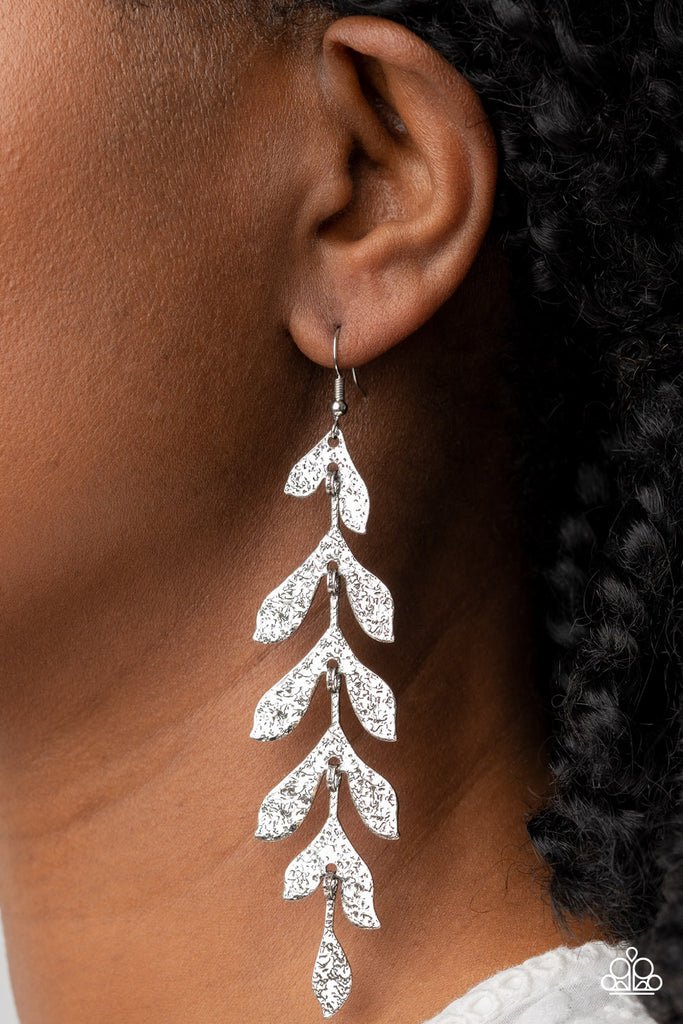 Lead From the FROND - Silver Earring-Paparazzi