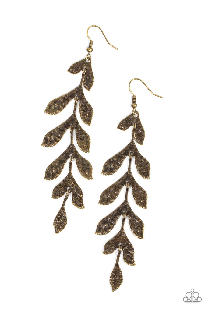 Lead From the FROND - Brass Earring-Paparazzi