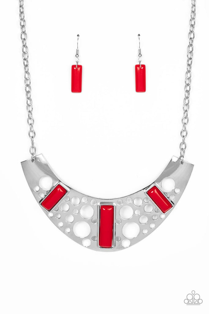 Real Zeal - Red Necklace-Paparazzi - The Sassy Sparkle