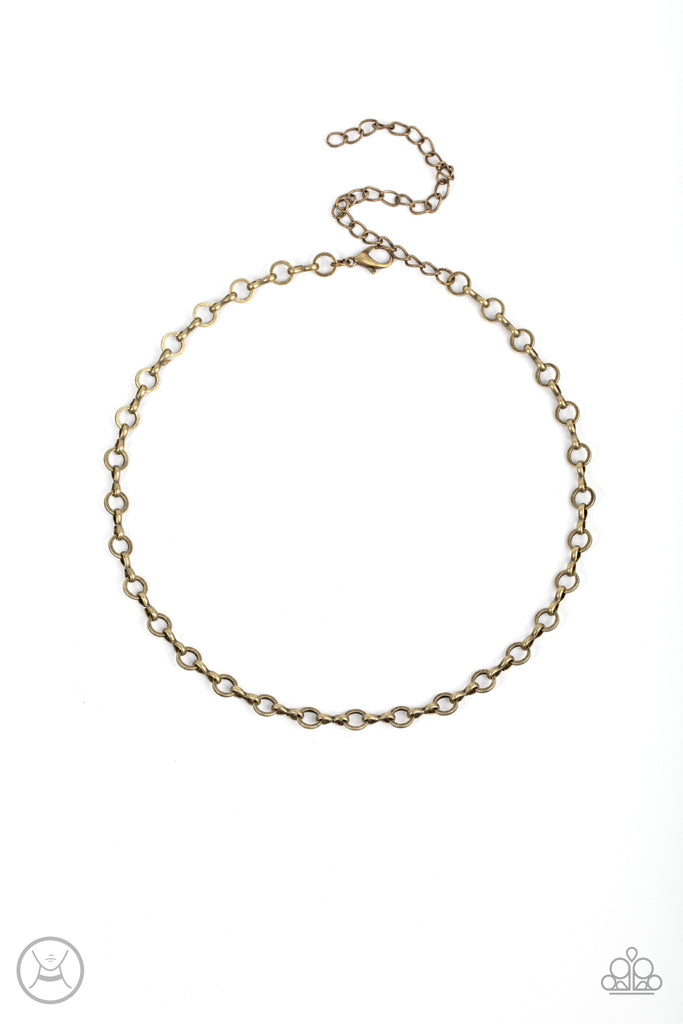 Keepin’ it Chic - Brass Choker Necklace-Paparazzi