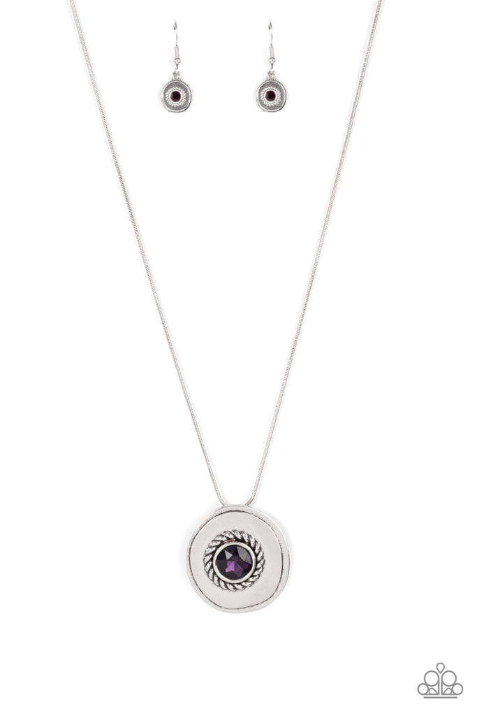 Make Me a MEDALLION-aire - Purple Necklace-Paparazzi