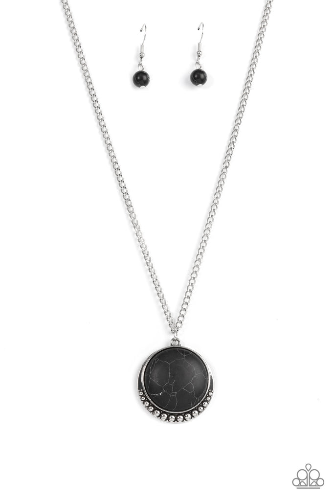 Mojave Moon - Black Stone Necklace-Paparazzi