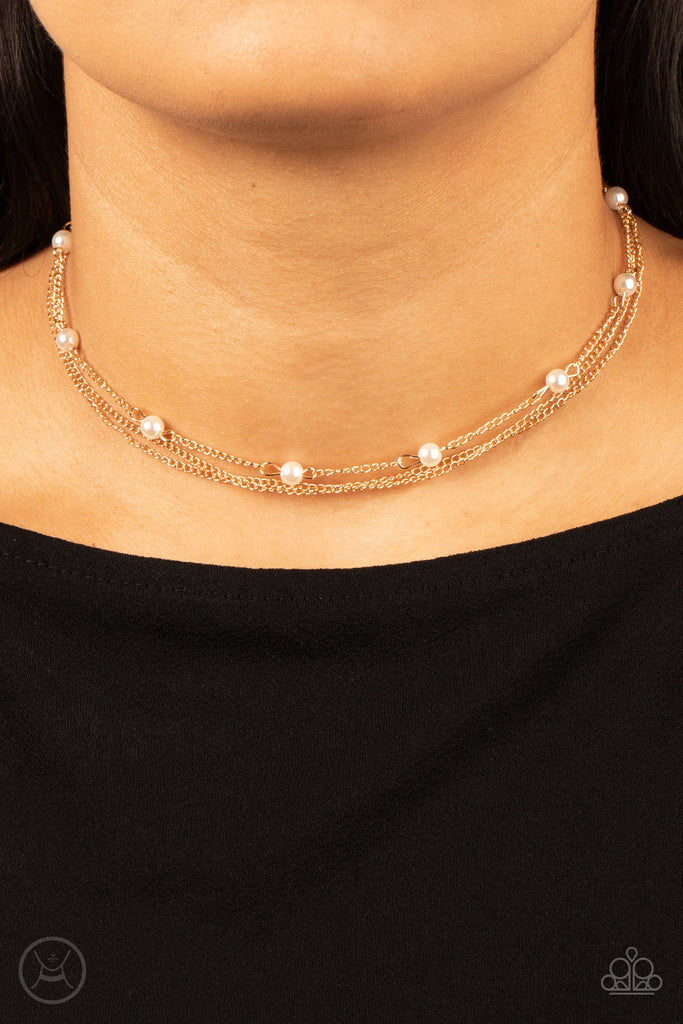 Daintily Dapper - Gold Choker Necklace-Paparazzi