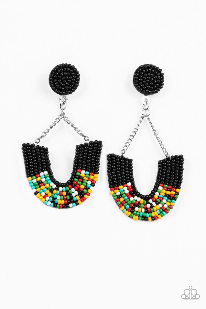 Make it RAINBOW - Black Paparazzi Earring - The Sassy Sparkle