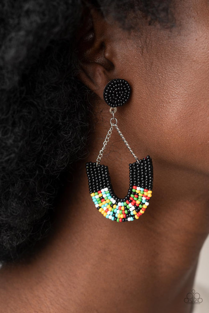 Make it RAINBOW - Black Post Earring-Paparazzi