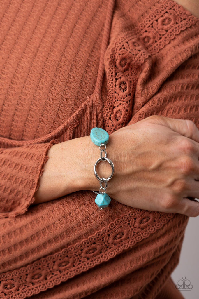 Hola, SONORA - Blue Stone Bracelet-Paparazzi