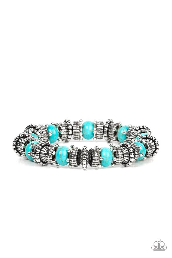 Canyon Crusher - Blue Stone Bracelet-Paparazzi