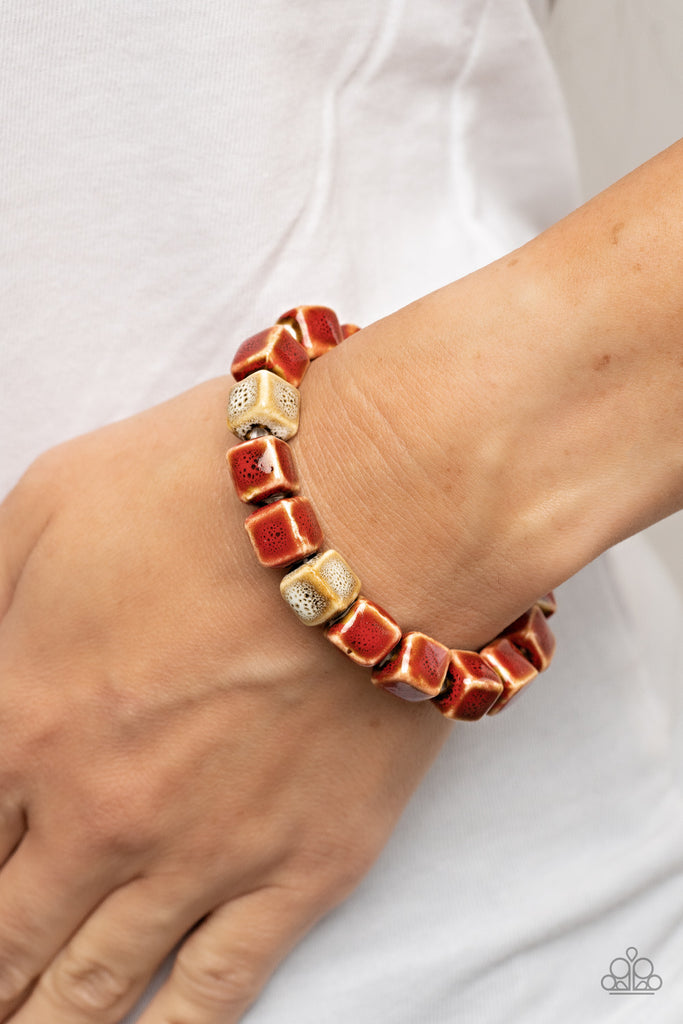 Glaze Craze - Red Bracelet-Paparazzi