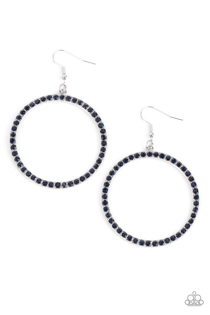 Head-Turning Halo - Blue Paparazzi Earrings - The Sassy Sparkle