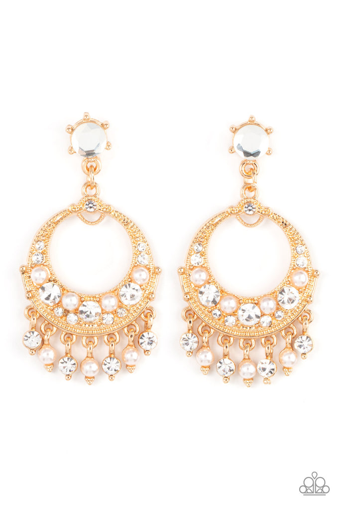 Marrakesh Request - Gold Post Earring-Paparazzi - The Sassy Sparkle