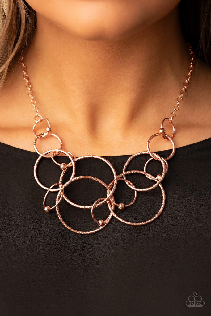 Encircled in Elegance - Copper Necklace-Paparazzi - The Sassy Sparkle