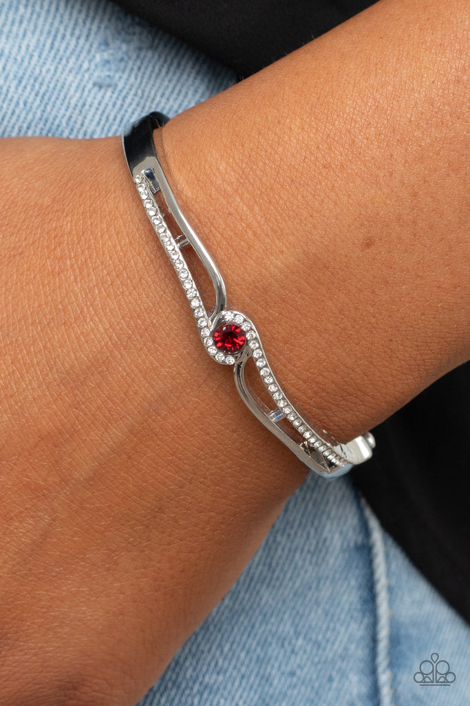 Top-Shelf Shimmer - Red Bracelet-Paparazzi