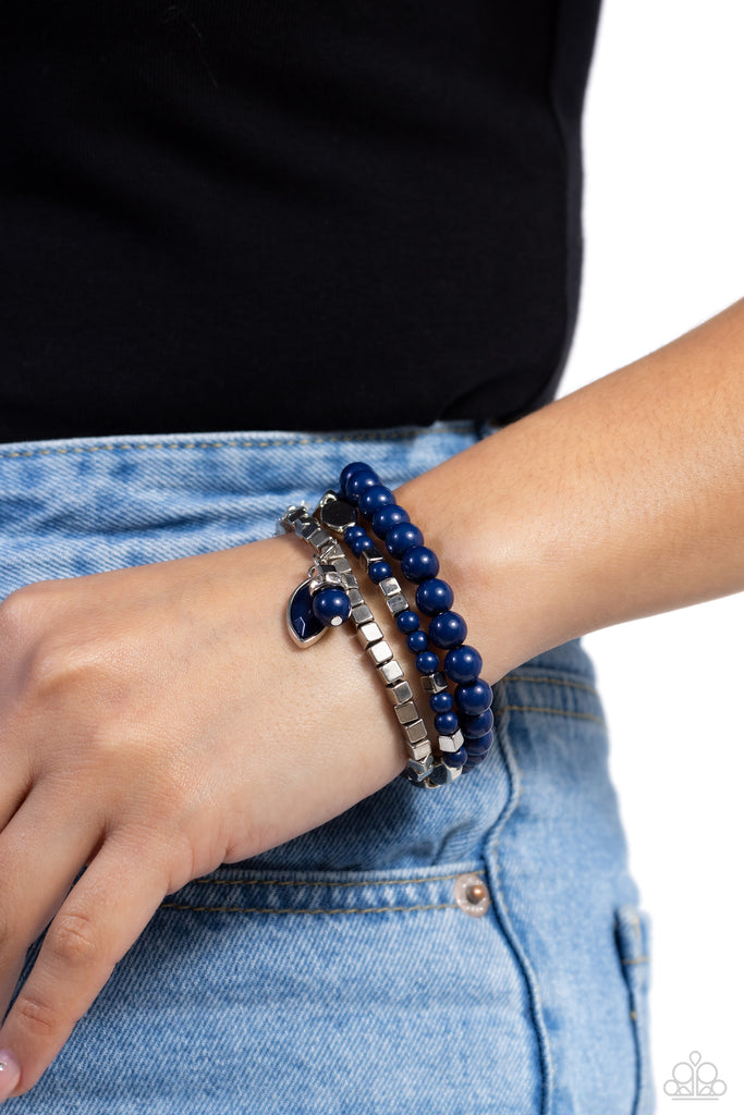 Redefined Romance - Blue Bracelet-Paparazzi