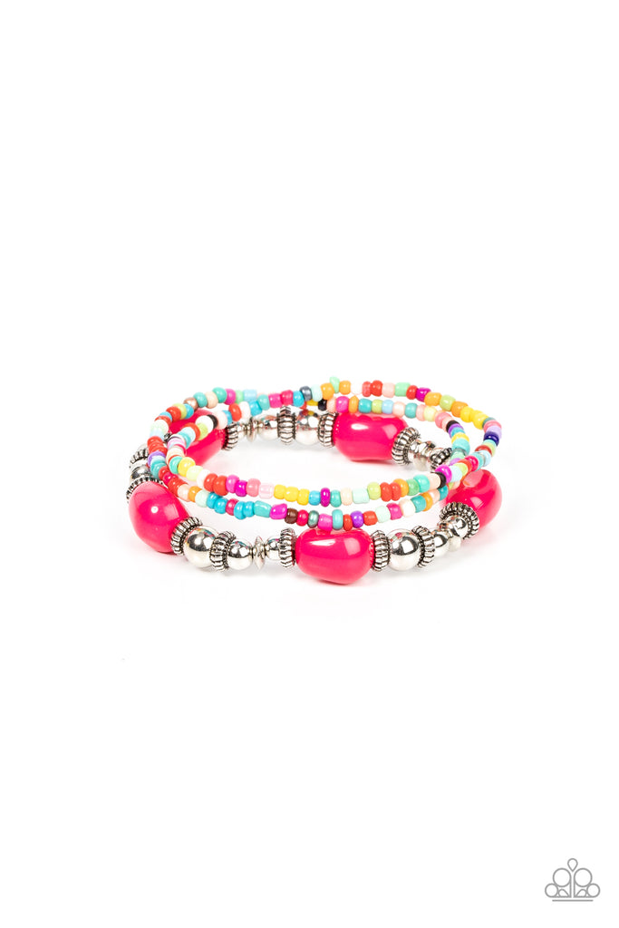 Confidently Crafty - Pink Bracelet-Paparazzi