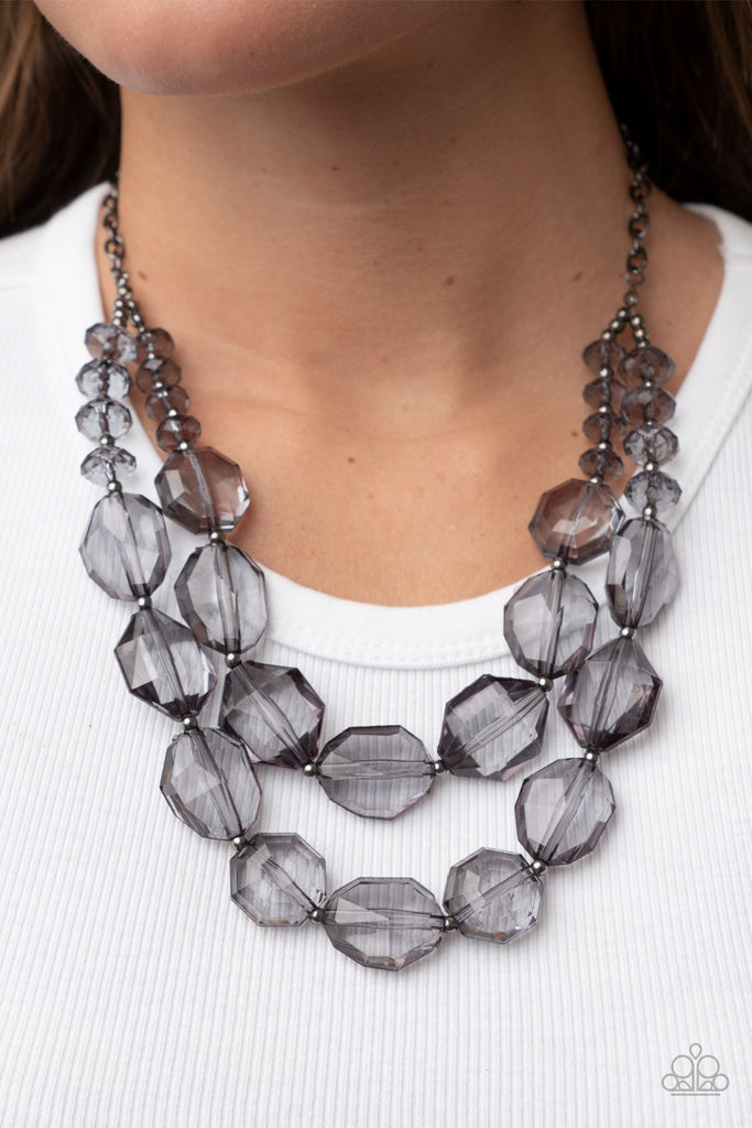 Icy Illumination - Black Necklace-Paparazzi