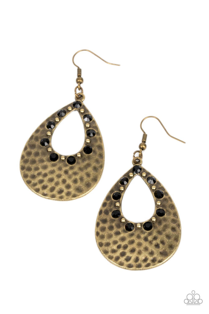 Terraform Twinkle - Black Earring-Paparazzi