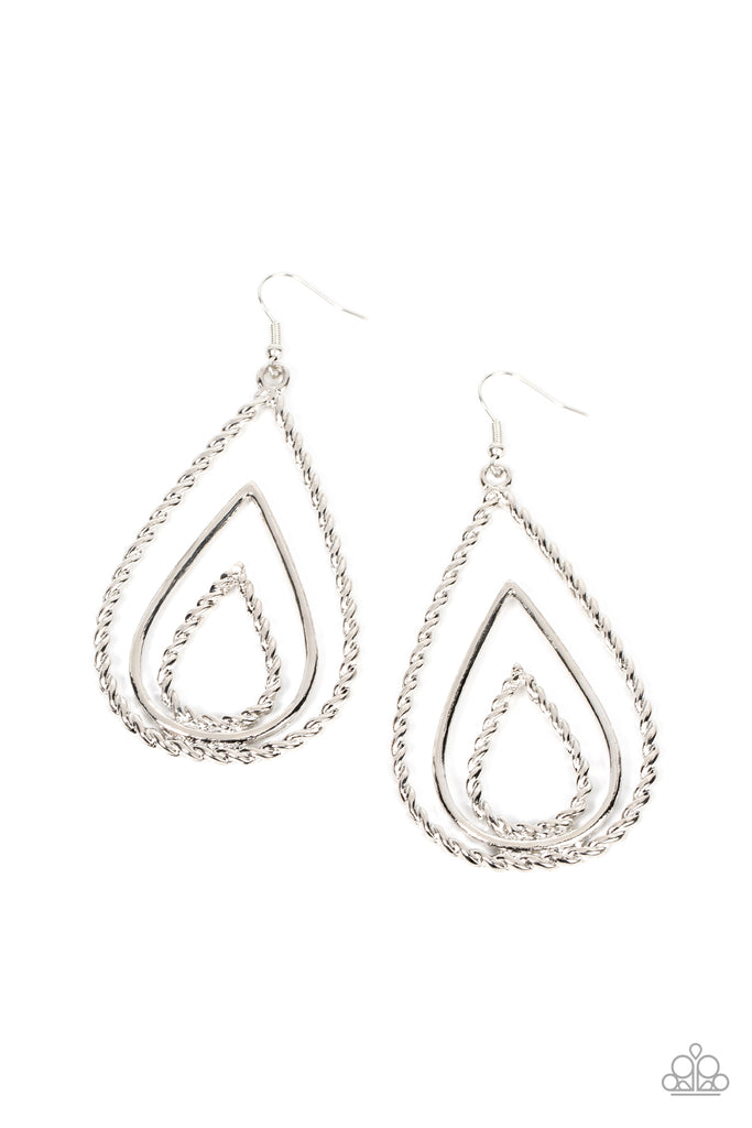 Tastefully Twisty - Silver Paparazzi Earring - The Sassy Sparkle