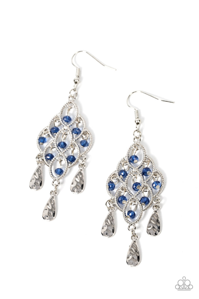 Sentimental Shimmer - Blue Earring-Paparazzi