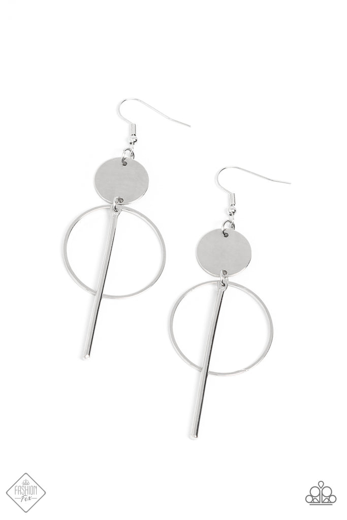 Harmoniously Balanced - Silver Earring-Paparazzi