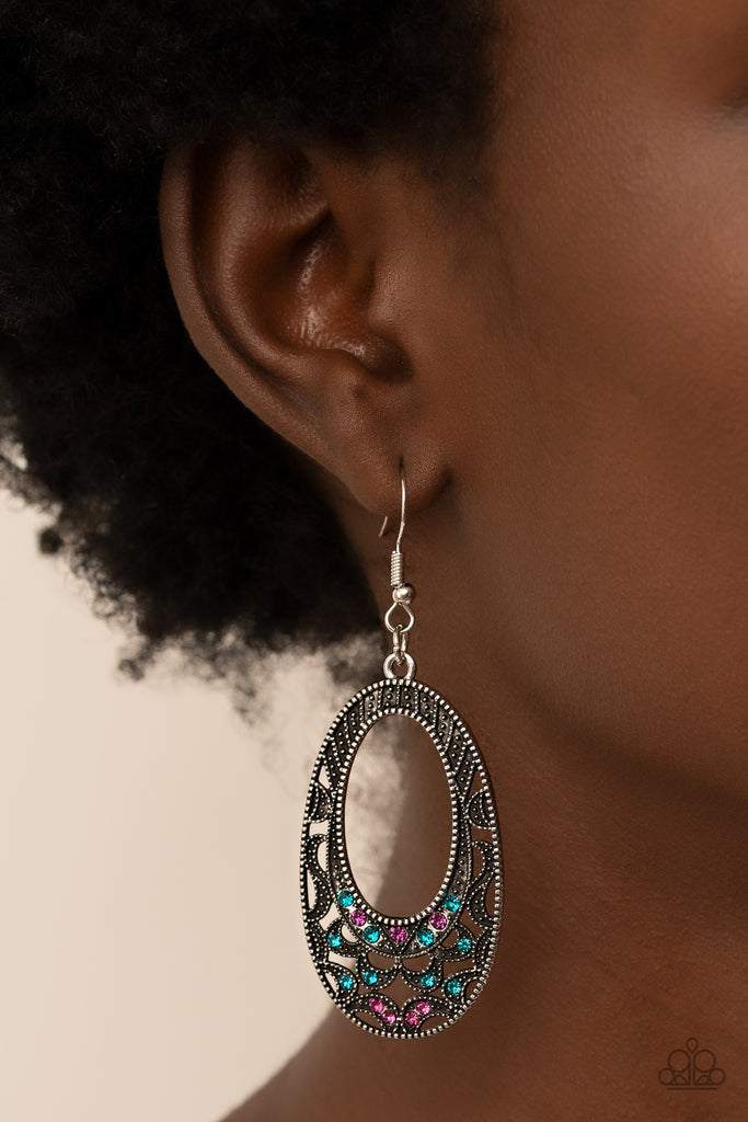 Colorfully Moon Child - Multi Earring-Paparazzi