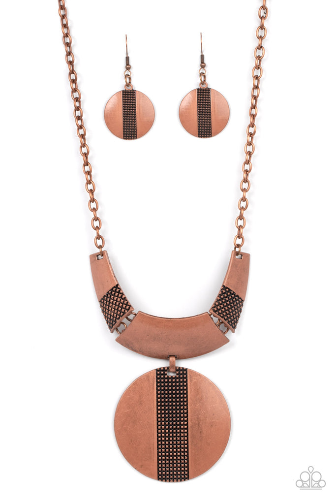 Metallic Enchantress - Vintage Copper Necklace-Paparazzi