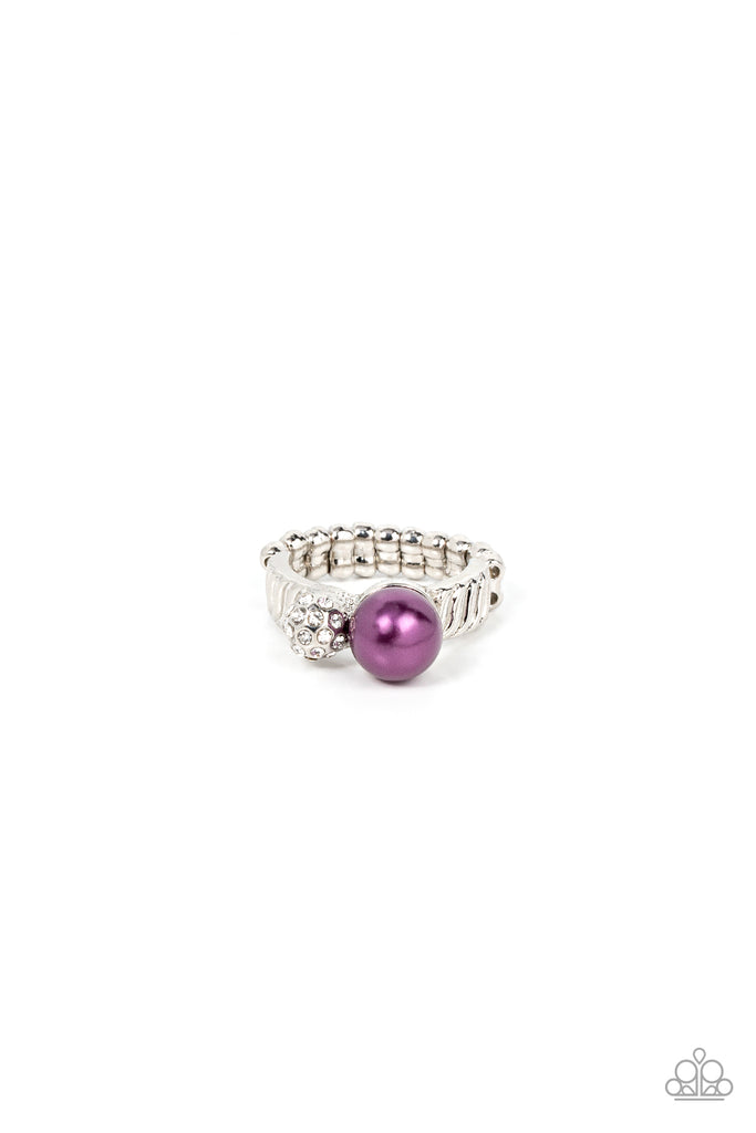 A-List Applique - Purple Pearl Ring-Paparazzi - The Sassy Sparkle