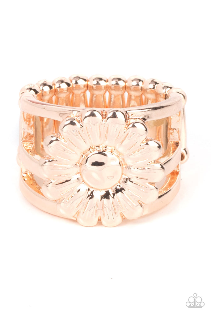 Roadside Daisies - Rose Gold Paparazzi Ring - The Sassy Sparkle