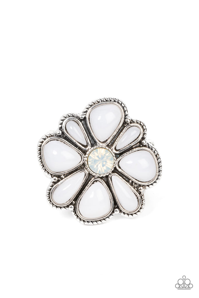 Meadow Mystique  - White Ring-Paparazzi